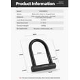 thumbnail image 3 of ROCKBROS Bicycle Locks,High-Strength Alloy Steel U-shaped locks,U-Lock Black with 1.2m cable, 3 of 19
