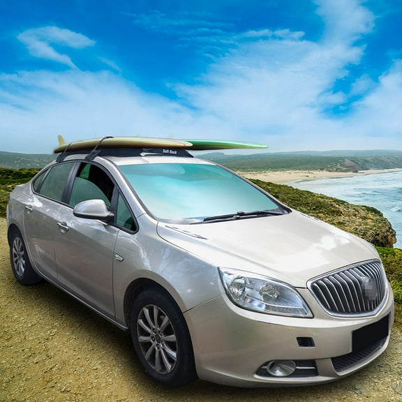 Luxshiny 2Pcs Black Car Roof Rack Carrier with Heavy Duty Water Resistant Material and Quick Release Straps