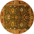 thumbnail image 1 of Ahgly Company Indoor Round Oriental Yellow Industrial Area Rugs, 4' Round, 1 of 4