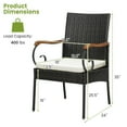 thumbnail image 3 of Costway Lot de 4 Chaises de Patio en Osier PE Accoudoirs en Bois d'Acacia avec Coussin Doux à Fermeture Éclair Jardin, 3 of 9
