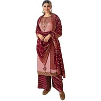 Indian Pakistani Sewn Salwar Kameez Suits Bollywood Designer Plazzo Outfits ( Light Pink, XS - 36 )