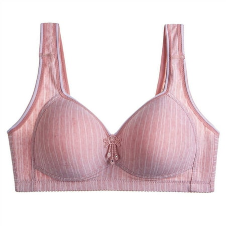 Bigersell Double-Breasted Bra V-Neck Wire-Free Bra Support Women Push up Bras Full-Figure Bra Style R-3 Basic Bra Strap Nylon Balconette Bra Feature Everyday Bras Underwear Hot Pink XL