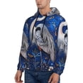 thumbnail image 3 of Pofeuu Blue Heron Floral Garden Print Mens Casual Hooded Collar Drawstring Hoodies Pullover Sweatshirts Casual Long Sleeve Shirts-Medium, 3 of 7