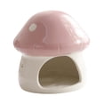 thumbnail image 3 of EHJRE Ceramic Hamster House Guinea Pig Hideout Sturdy Cute Mushroom Shaped Hamster Hide Bed for Hedgehog Rats Chipmunk Accessories Pink, 3 of 8