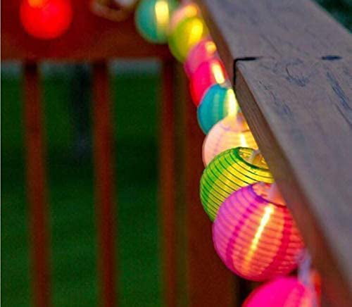 Multi-Color Solar Power Waterproof LED Lantern String Lights 