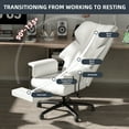 thumbnail image 3 of TAKSCO Big and Tall Office Chair, Adult Ergonomic High Back Executive Desk Chair with Foot Rest, White, 3 of 6