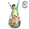 thumbnail image 3 of Botanical Storage Toy Bag Chair, Colorful Illustrations of Toucans Tropical Leaves Orchids Jungle, Stuffed Animal Organizer Washable Bag, Large Size, Olive Green Brown Yellow, by Ambesonne, 3 of 3