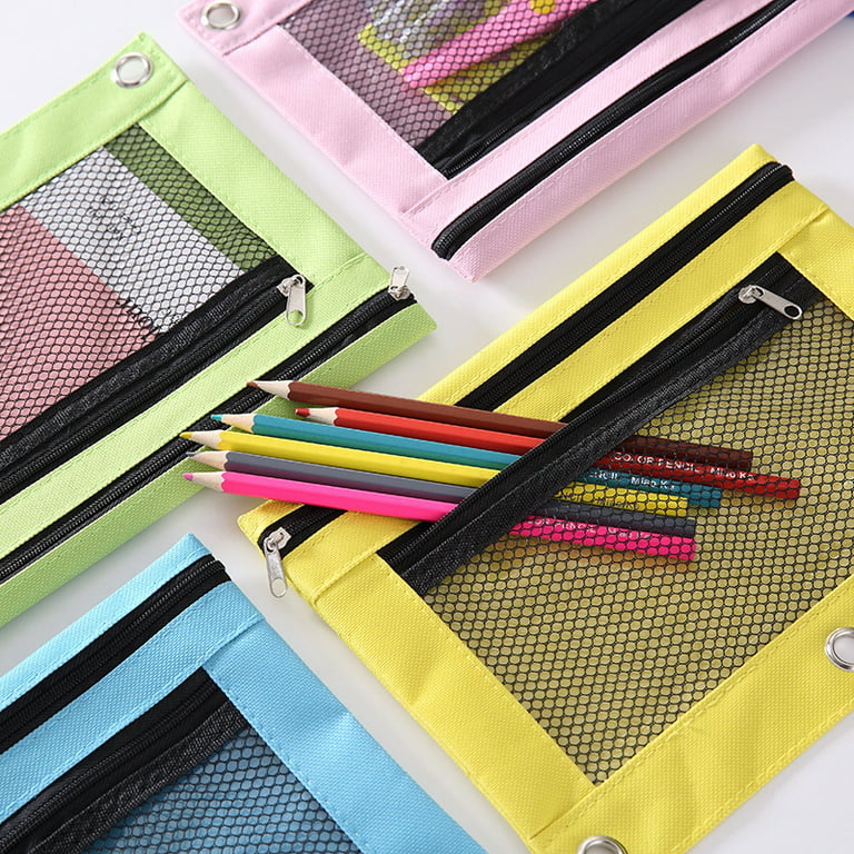 Pencil Pouches, Bulk Pencil Pouch 10 Pack in Assorted Colors for Storing  School Supplies, Writing Utensils, and More, Cloth Zipper Pouches for 3  Ring Binders, 10 Count 