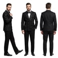 thumbnail image 2 of Beauty-Emily Men's Gold Foil Print Double-Breasted Suit Set – Slim Fit Two-Piece Blazer & Pants, Luxury Metallic Accent Formal Suit for Party, Wedding & Prom, 2 of 8