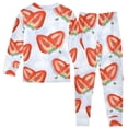 thumbnail image 2 of Strawberry Slices Pattern Cotton Pajamas 2 Piece Set Sleepwear Soft and Comfortable Homewear Nightwear, 2 of 7