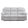 thumbnail image 2 of Gewnee Linen Fabric Upholstered Manual Reclining Sofa with 3 Recliners and Cup Holders,Gray, 2 of 8