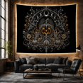 thumbnail image 6 of Floral Garden Glowing with Jack Lantern Carved Angular, Spooky Gothic for Gothic Decor Fans, Dark Art Decor, Halloween Gift, Tapestry Wall Hanging for Bedroom and Dorm, 6 of 7