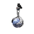 thumbnail image 2 of Dragon Claw Silver Metal Tumbled Healing Gemstone Crystal Ball Pendant Adjustable Necklace - Womens Fashion Handmade Jewelry New Age Accessories, 2 of 3