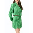 thumbnail image 2 of Womens Cropped Tweed Blazer Sets 2 Piece Outfits and Mini Skirt Sets Business Casual Suits, 2 of 7