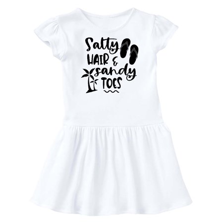 

Inktastic Spring Break Salty Hair and Sandy Toes with Sandals Gift Toddler Girl Dress