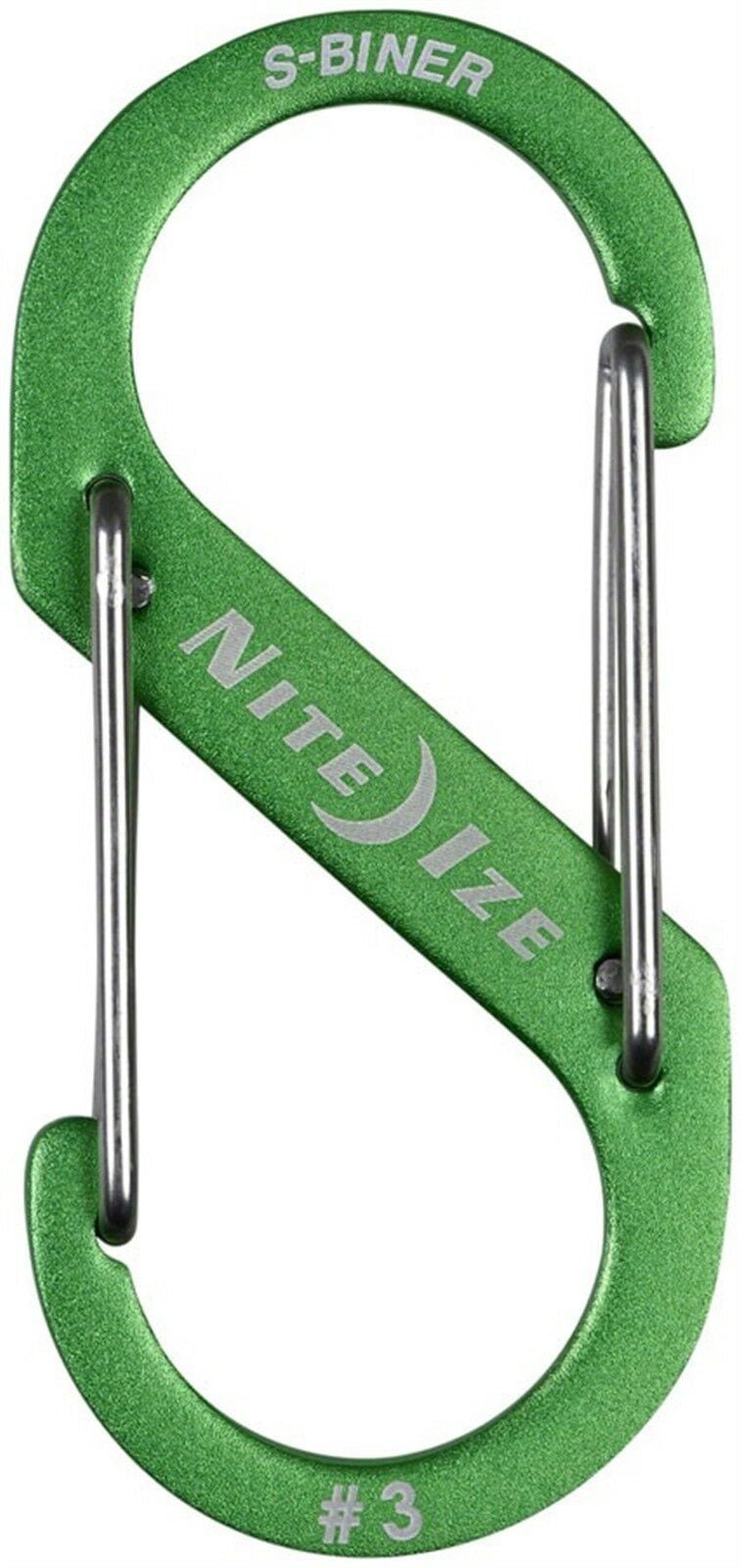 Nite Ize S-Biner SlideLock #3 Aluminum Lime Green Locking Dual-Gated Carabiner 