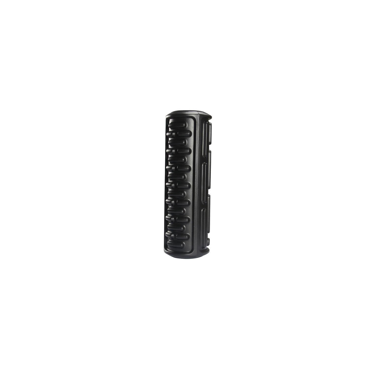 Vibrating Foam Roller - Black Muscle Recovery Roller with Vibration & Storage - 19.5" Tri-Texture Massage Tool