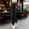 thumbnail image 2 of WERYOUNG Women's Work Pants Bow Print Sweatpants Elastic Waist Casual Joggers Workout Athletic Pants Comfortable Fit Trousers, 2 of 5