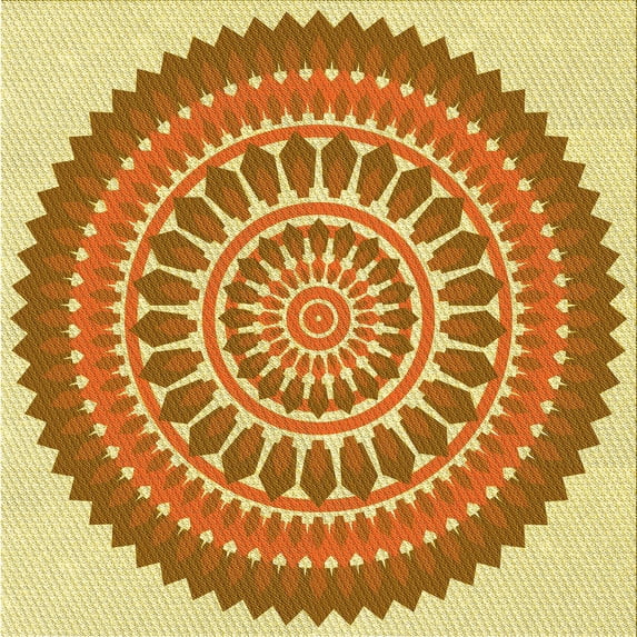 Ahgly Company Machine Washable Indoor Square Transitional Mahogany Brown Area Rugs, 6' Square