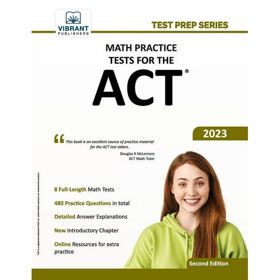 Test Prep Math Practice Tests for the ACT, (Paperback)