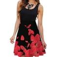 thumbnail image 4 of FLITAY Vestido de verano básico para mujer, talla grande, sin mangas, cuello redondo, sin mangas, informal, suelto, vestido de playa, 4 of 5