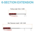 thumbnail image 2 of Unique Bargains Telescopic Handheld Flagpoles 1.2M Sponge Handle Pole w Clips 6 Sections Red, 2 of 7