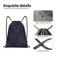 thumbnail image 4 of Xecao Copper-Gold Gloss Outline Navy Dark Blue Pattern Sports Drawstring Backpack - String Swim Gym Bag with Wet Proof Pocket for Women&Men-Small, 4 of 6