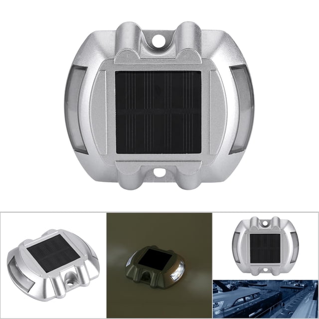 Driveway Pathway Light,6 LED Solar Power Outdoor Water Proof Step Lamp, Viewing Distance Over 1000 Meters with 3 Way Road Lamp for Outdoor Step Lamp