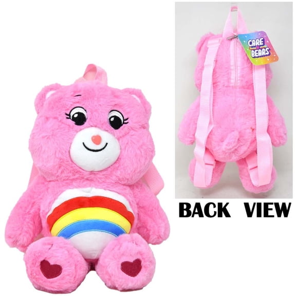 Care Bears Plush Backpack 14" H X 8"W X 6"D, Pink