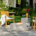 thumbnail image 2 of Noble House Aidan Circular Gas Fire Pit Table with Tank Holder in Light Gray, 2 of 30