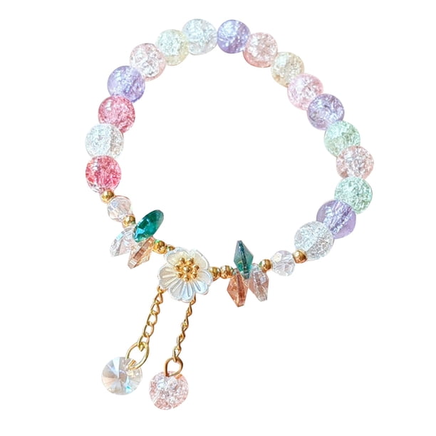 Pulsera de cristal de la flor de los cabritos con la joyería fina ajustable de cristal para las muchachas