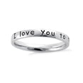 thumbnail image 3 of Mooneye 925 Sterling Silver Platinum Plated I Love You to The Moon and Back Women Gift Ring, 3 of 5