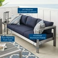 thumbnail image 6 of Modway Shore Sunbrella® Fabric Aluminum Outdoor Patio Sofa in Silver Navy, 6 of 6
