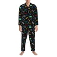 thumbnail image 3 of Sikiie Gamepads Mens Pajama Set, Soft Warm Long Sleeve Sleepwear, Cozy Button-Down Pjs for Men-XX-Large, 3 of 7