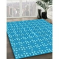 thumbnail image 3 of Ahgly Company Machine Washable Indoor Square Transitional Bright Turquoise Blue Area Rugs, 7' Square, 3 of 7