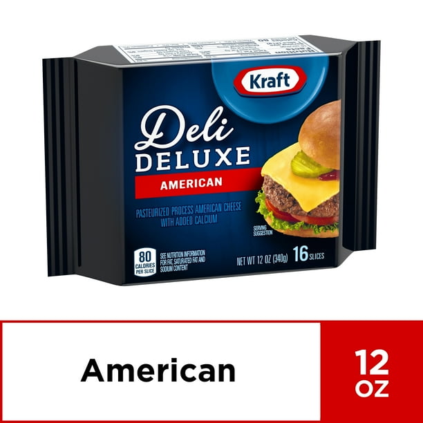 Kraft Deli Deluxe Cheese Slices, American Cheese, 16 ct 12.0 oz