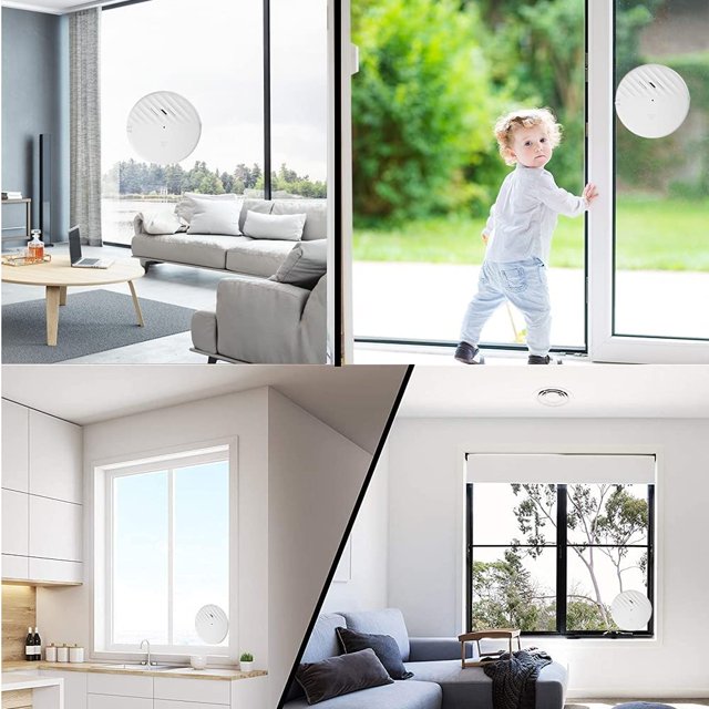 Detectores de rotura de vidrio, alarma de ventana eMylo con alarma de 125 dB, alarma de sensor de vibración de vidrio para su hogar, oficina, garaje, dormitorio o incluso RV (2 piezas) ShuxiuWang 8390613656636