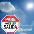 thumbnail image 4 of Pare No Es Una Salida 18 inch X 18 inch Octagon Vinyl Label Decal Sticker Weather Resistant, UV Protected for Workplace, Private Property, and Construction Site, Made in the USA, 4 of 5
