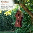 thumbnail image 5 of Alpine Corporation 8" x 17" Hanging Swirly Vintage Wood Birdhouse, Red, 5 of 12