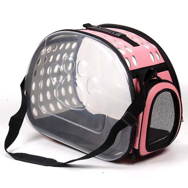 Bolsa de transporte transparente para mascotas PENGJJMXG color rosa