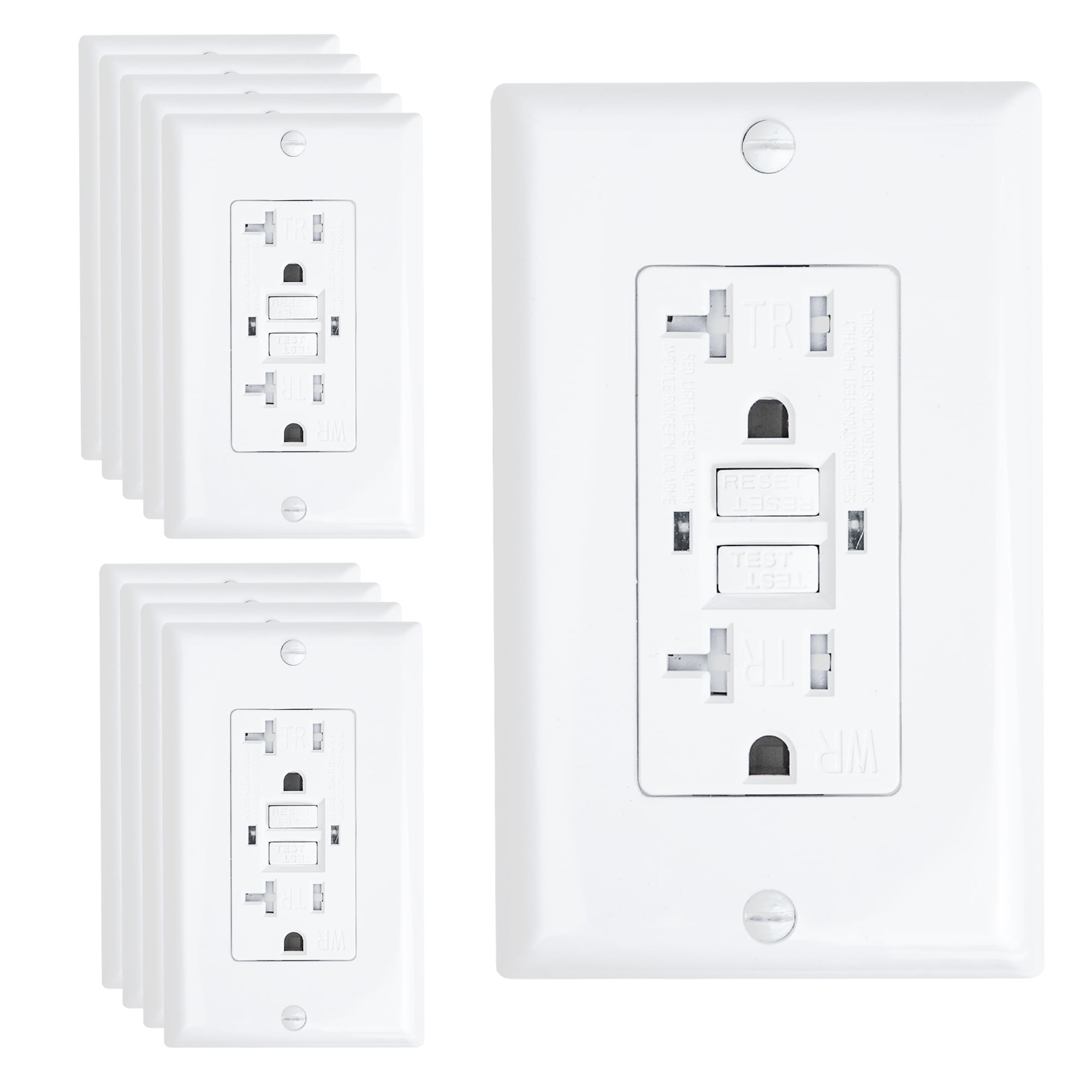 1 Pack SURGERITE 20A White GFCI Outlets TR Duplex Receptacle LED & Wall Plate 