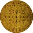 thumbnail image 1 of Ahgly Company Indoor Round Oriental Yellow Industrial Area Rugs, 5' Round, 1 of 4