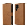 thumbnail image 2 of Feishell for Samsung Galaxy S22 Ultra (6.8 inch) Wallet Case for Women Men,Premium PU Leather Magnetic Clasp Zipper 9 Card Slots Folio Flip Holder Shockproof Phone Case with Wrist Strap,Brown, 2 of 8
