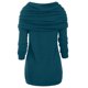 thumbnail image 5 of Puntoco-suéter de talla grande para mujer, cuello redondo, manga larga, botón liso, tops asimétricos, liquidación de Navidad Puntoco Puntoco-5087, 5 of 7
