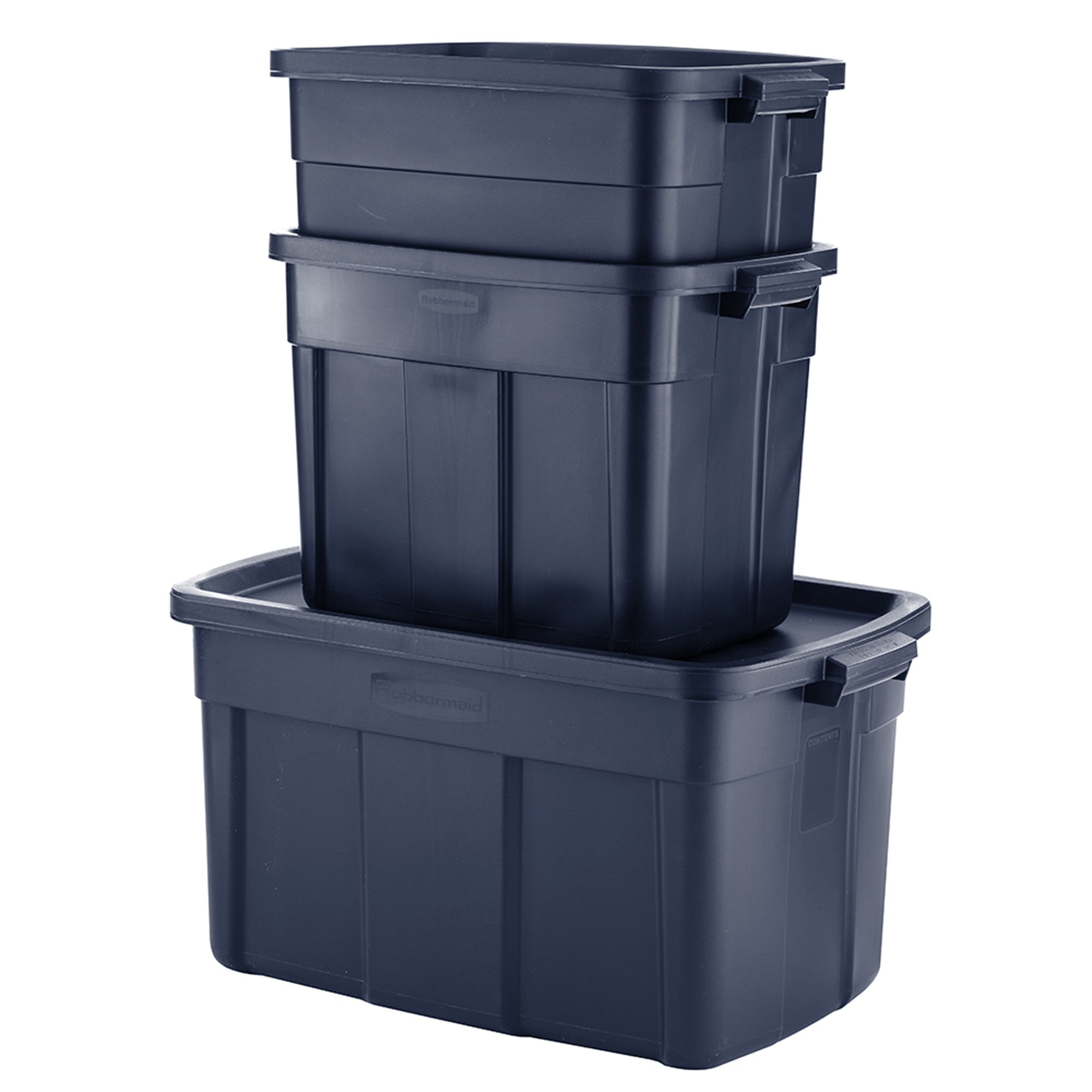 Rubbermaid Roughneck Large 18 Gallon Totes with Lids, Stackable