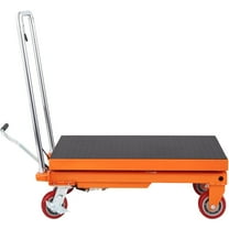 HCY Hydraulic Lift Table Cart, 1100lbs Capacity 35.4" Lifting Height, Manual Single Scissor Lift Table with 4 Wheels and Non-slip Pad, Hydraulic Scissor Cart for Material Handling and Transportation