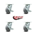 thumbnail image 2 of Tool Box Caster Wheel Set – 5 Inch Thermoplastic Rubber Swivel Casters – SCC, 2 of 2