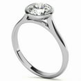 thumbnail image 5 of Solitaire Brilliance 2CT Round Cut Moissanite Bezel Set Engagement Ring 10K White Gold, Ring Size 4, 5 of 5