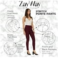 thumbnail image 5 of ZayWay Women's Stretch Ponte Pants with 5 Stylish Pockets - Perfect for Wear to Work - Dressy Leggings S-1000 Light Grey X-Large, 5 of 6