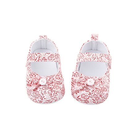 

ZQC Infant Girls Mary Jane Flats Non-Slip First Walkers Crib Shoes